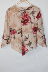 Botanical Bliss: Skin Floral Full-Sleeve Blouse-Medium