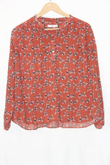 Red Brick Floral Full Sleeve Crop – MNG (XS)