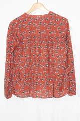 Red Brick Floral Full Sleeve Crop – MNG (XS)