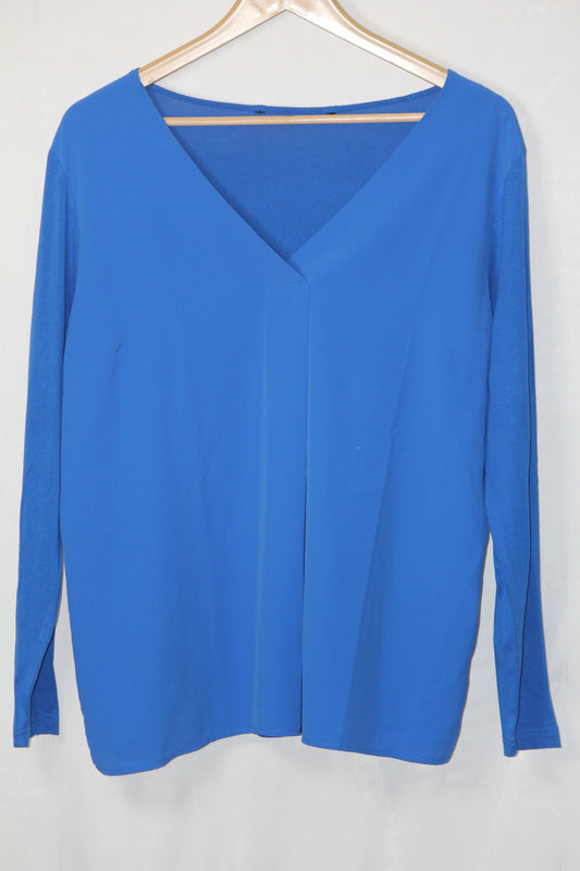 Thriftyfy Medium Blue Polyester/Cotton Blouse