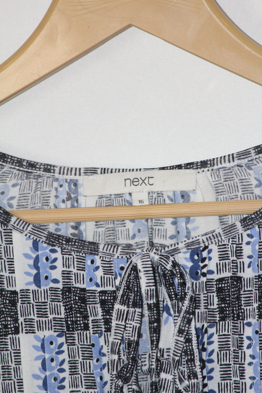 Next White & Blue Blouse