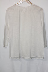 Indigo Medium White Cotton Embroidered Blouse