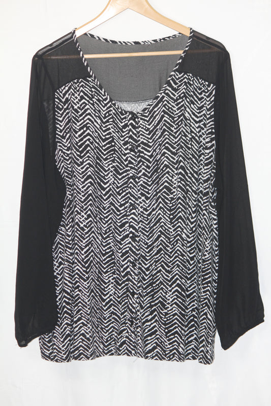 Thriftyfy Black Button-Down Blouse