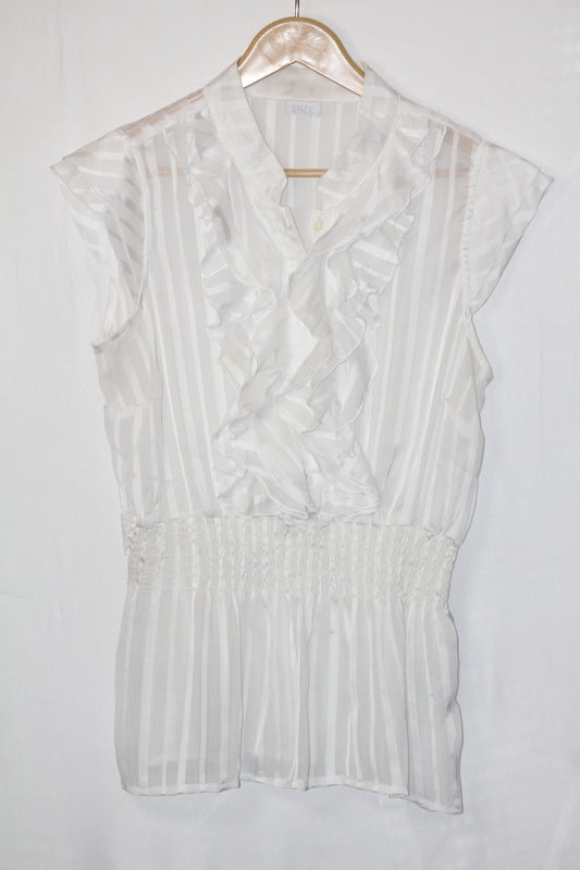 Suzy White Sleeveless Blouse