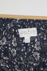 Apricot Navy Blue Floral Blouse