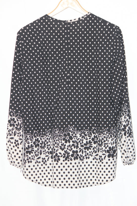 Thriftyfy Black Polka Dot Blouse
