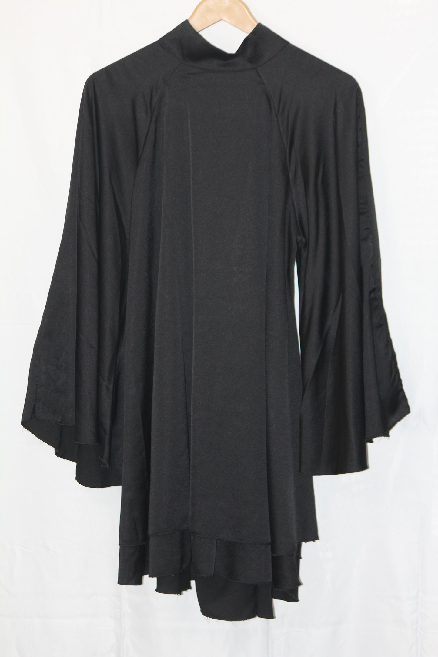 Thriftyfy Black Silk Mix Statement Blouse