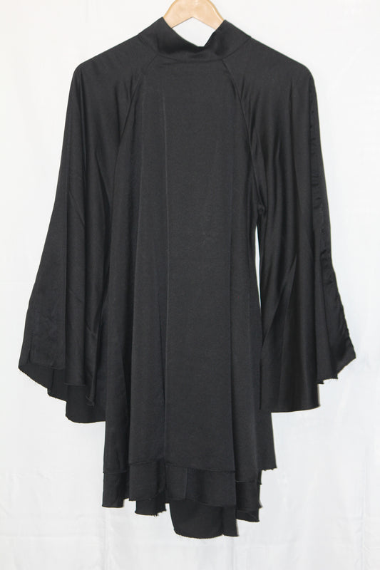 Thriftyfy Black Silk Mix Statement Blouse
