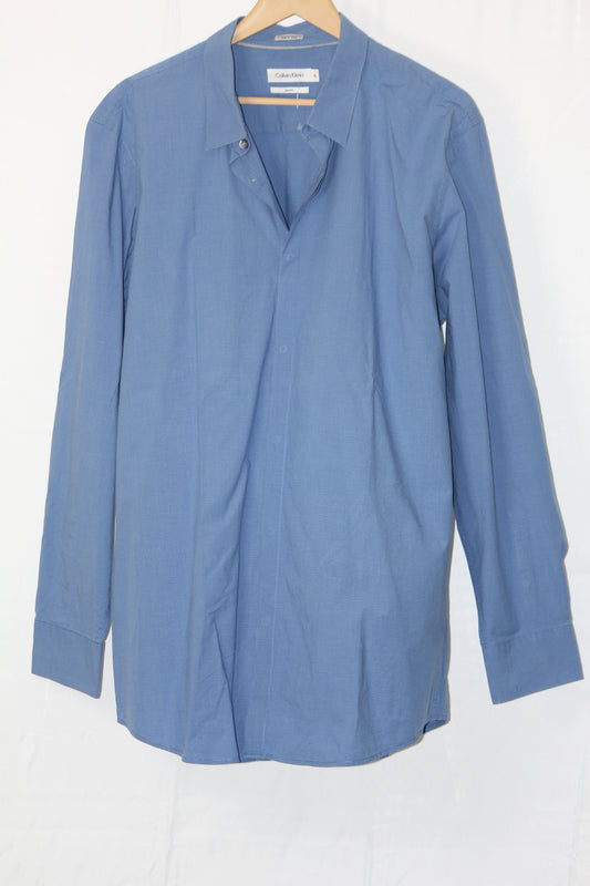 Calvin Klein Blue Full Sleeve Button-Down Shirt