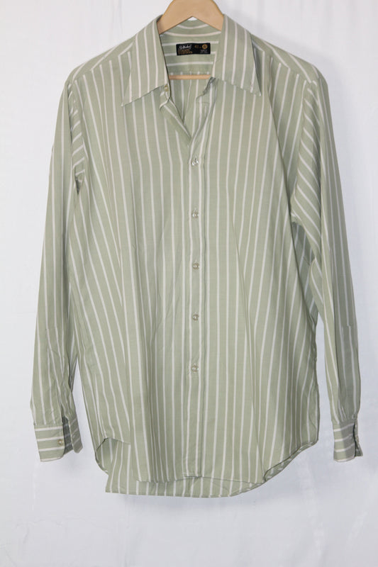 Green with White Line Full Sleeve Shirt – St Michael (Medium)