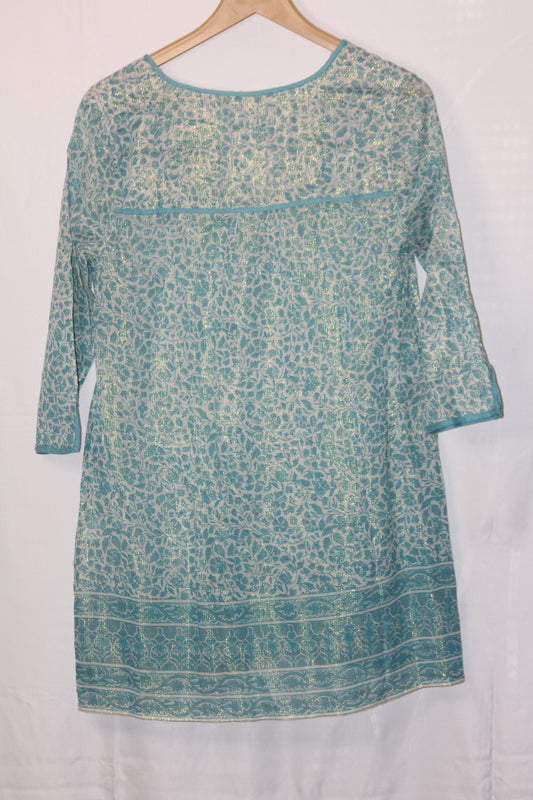 Thriftyfy Blue Floral Blouse