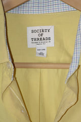 Society of Threads Yellow Full Sleeve Button-Down Shirt