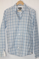 Boss White & Blue Checkered Full Sleeve Button-Down Shirt