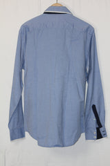 Zara Man Blue Full Sleeve Button-Down Shirt