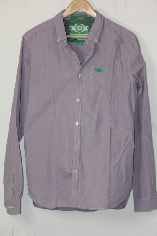 SuperDry Button-Down Shirt – Grey