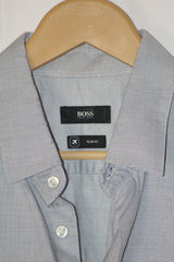 Boss Luxe Button-Down Shirt – Blue