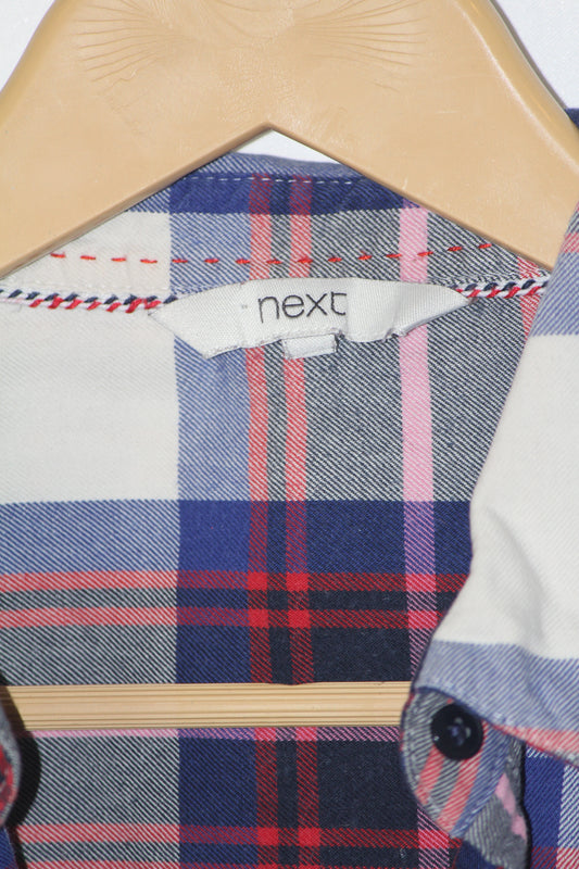 Next White, Red and Blue Checkered Button Down Shirt