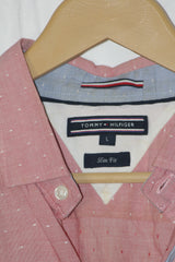 Tommy Hilfiger Pink Button-Down Shirt with White Dots