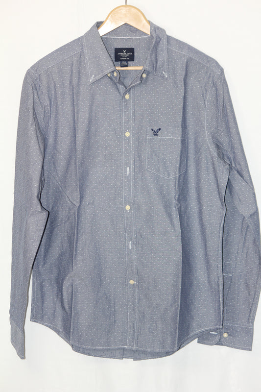 American Eagle Grey Cotton Shirt – Medium (Men)
