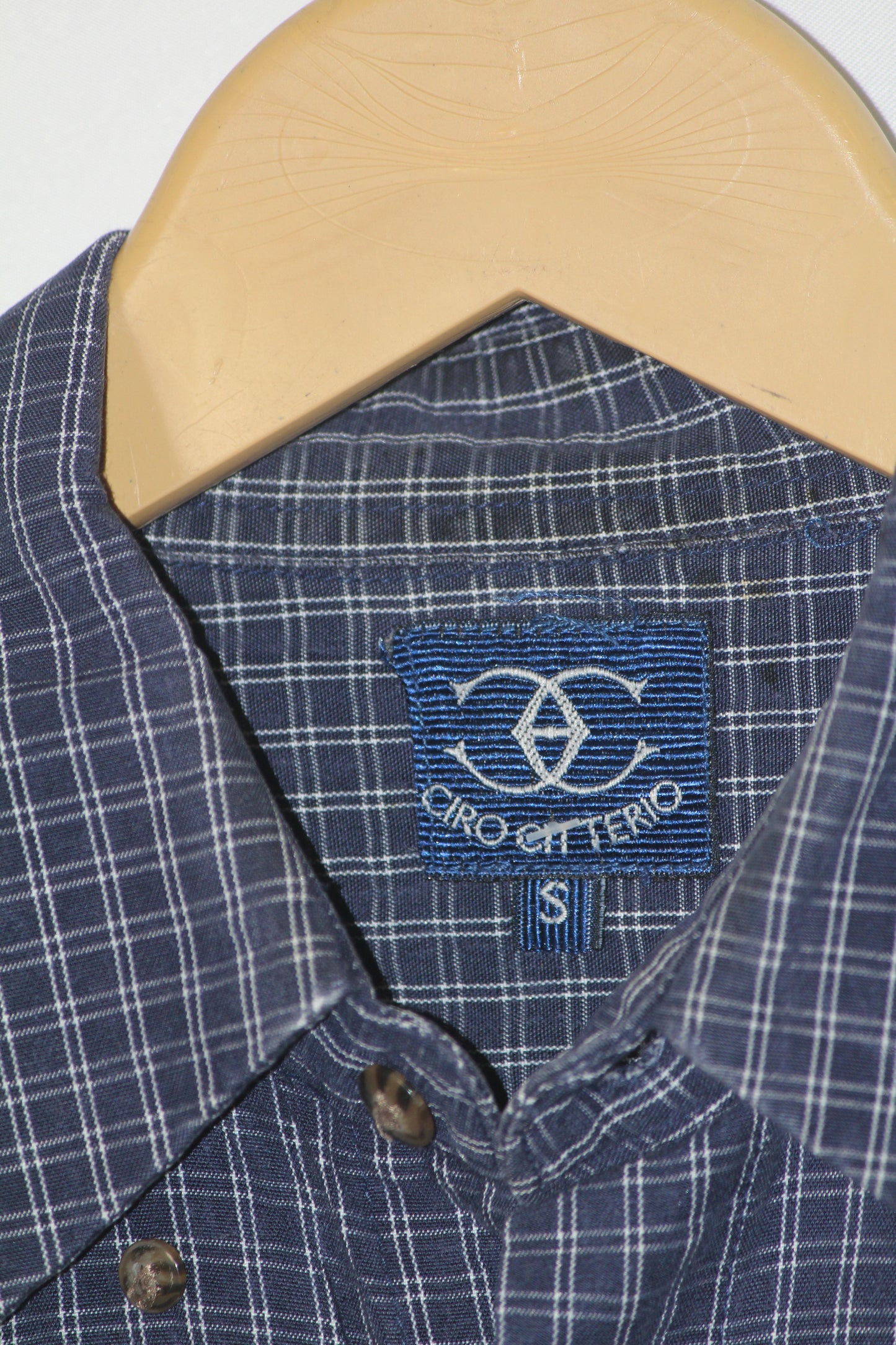 Ciro Citterio Blue Check Viscose Shirt – Small (Men)