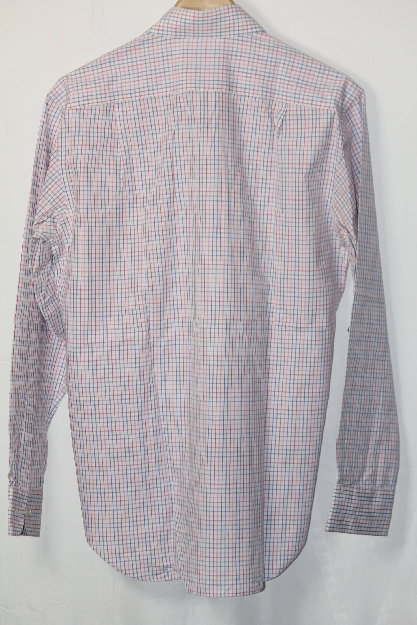 M&S White Check Cotton Blend Shirt – XL (Men)