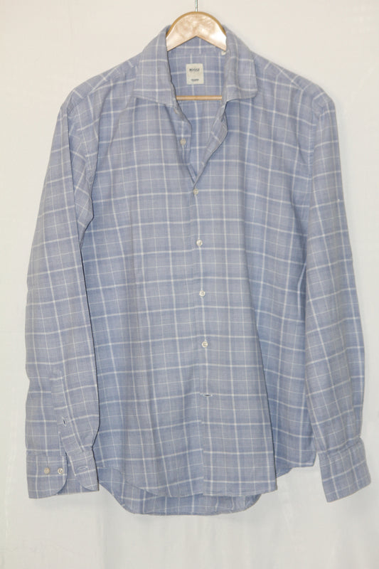 Boggi Blue Check Cotton Shirt – XL (Men)