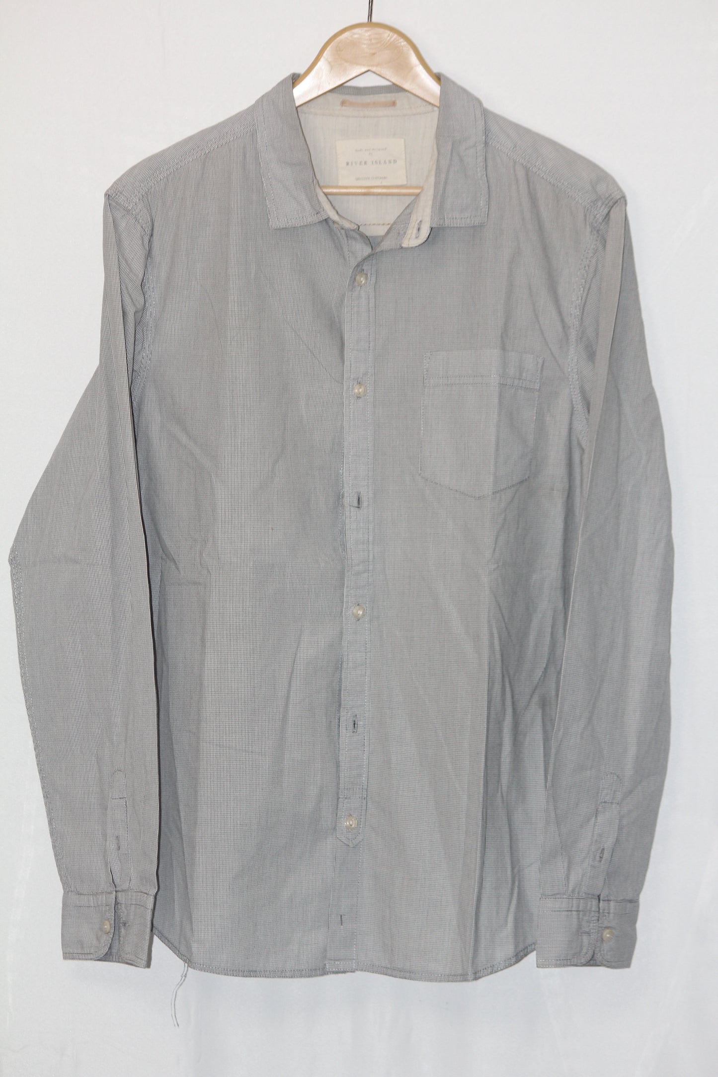 River Island Grey Cotton Shirt – Large (Men)