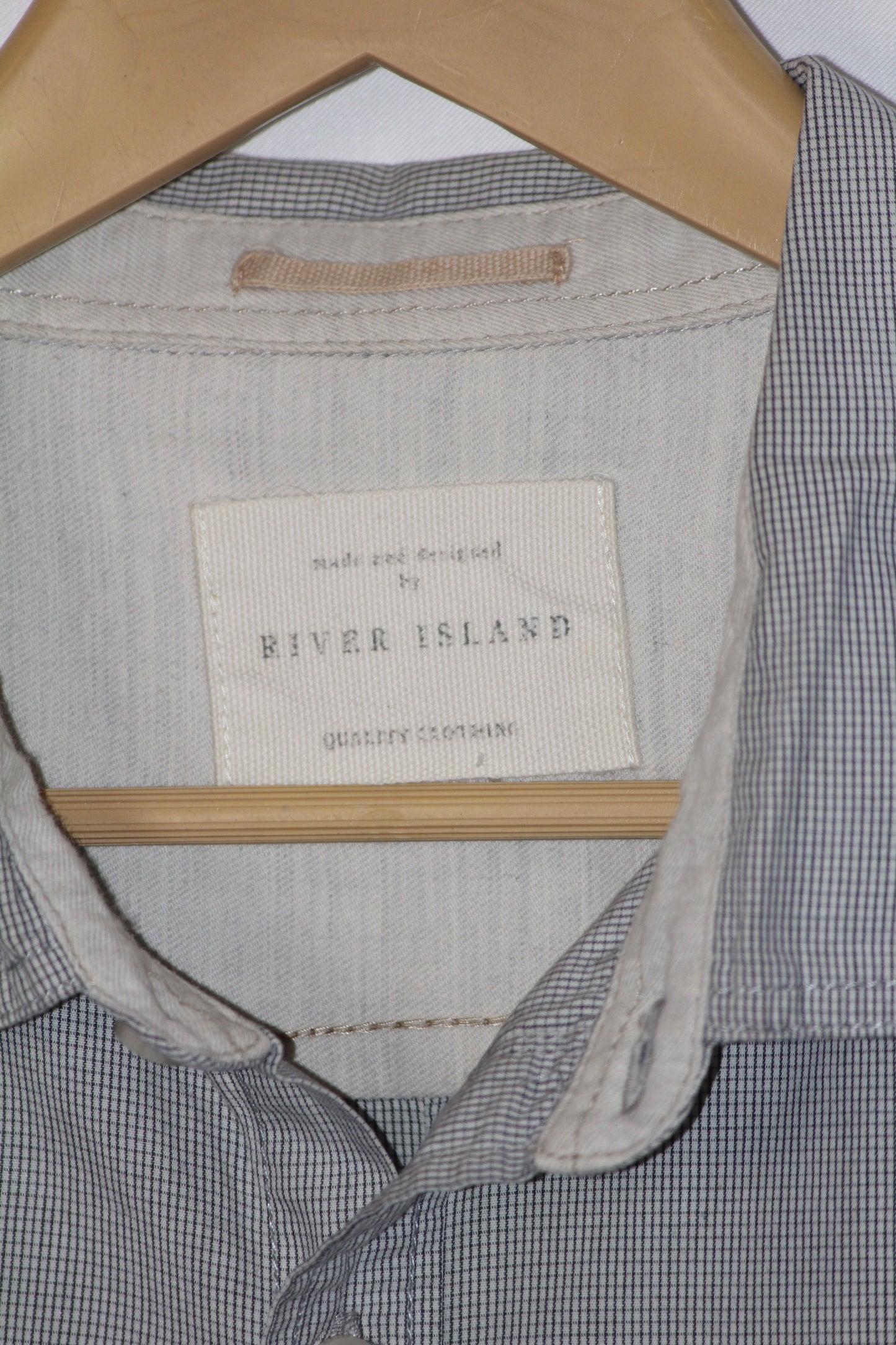 River Island Grey Cotton Shirt – Large (Men)