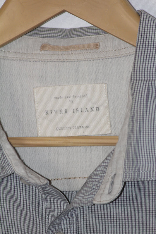 River Island Grey Cotton Shirt – Large (Men)