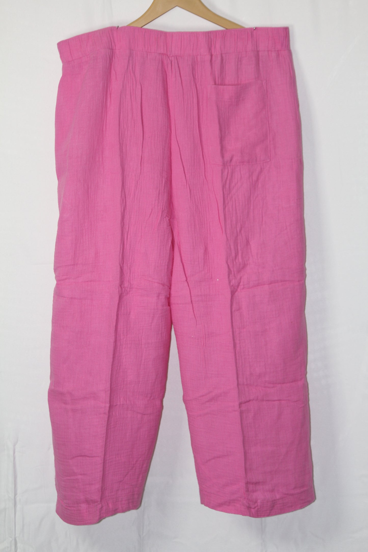 George Pink Stretch Palazzo Pant (Large)