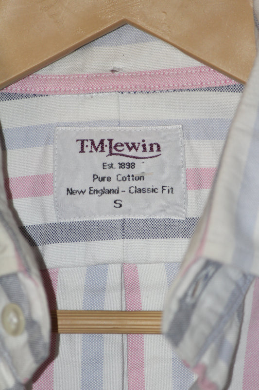 TM Lewin White Multi-Line Cotton Shirt – Small (Men)