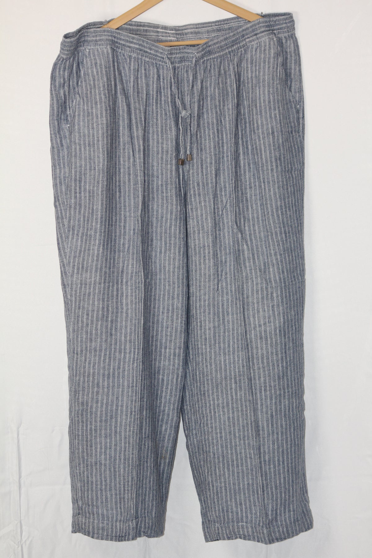 Bonmarche Blue Striped Palazzo Pant (Large)