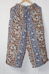 Thriftyfy Blue Brown White Free-Size Palazzo Pant