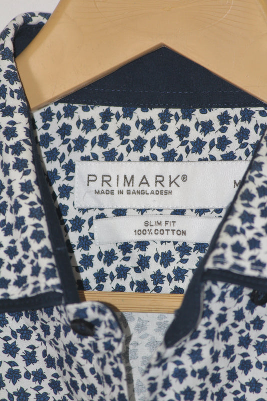 Primark White Floral Print Cotton Shirt – Medium