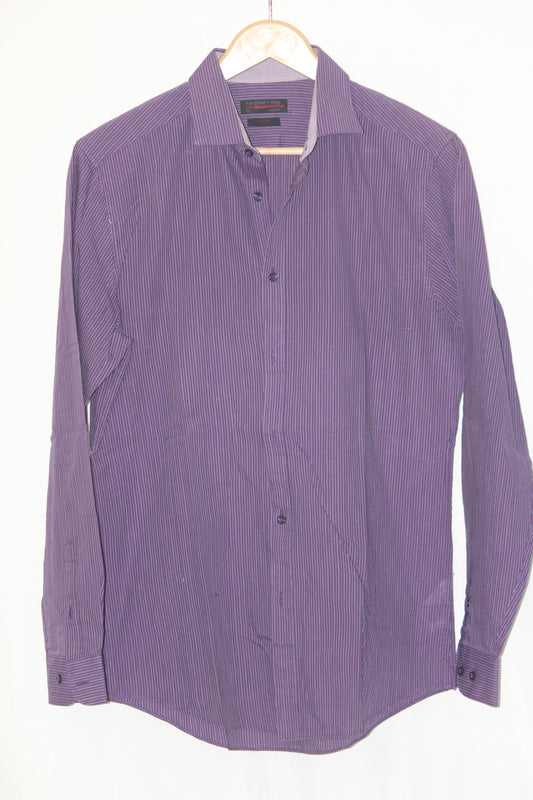 Redherring Purple Striped Shirt – Large (Men)