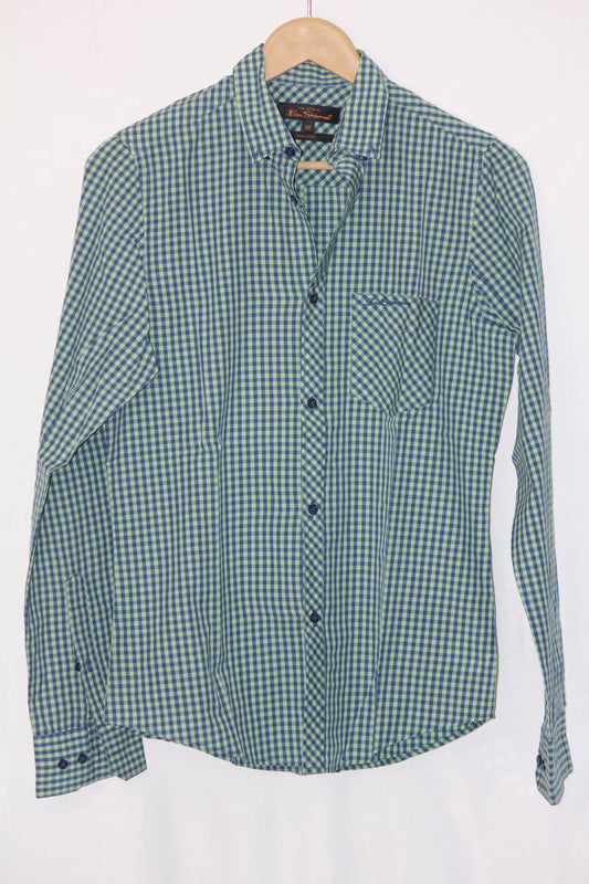 Ben Sherman Green Check Cotton Shirt – XS (Men)