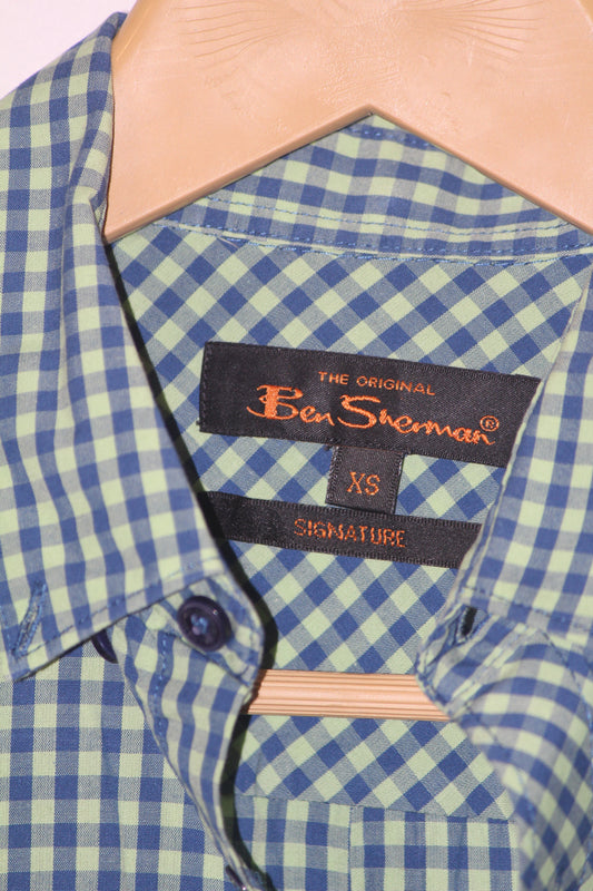 Ben Sherman Green Check Cotton Shirt – XS (Men)