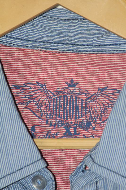 Cherokee Blue Half-Sleeve Cotton Shirt – XL (Men)