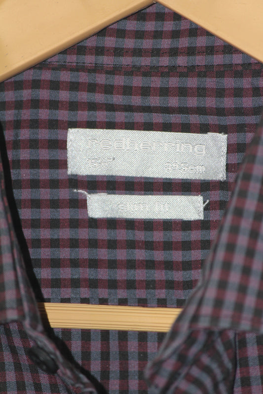 Redherring Purple Check Shirt – Medium (Men)