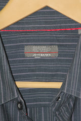 Jeff Banks Black Stripe Cotton Shirt – Large (Men)