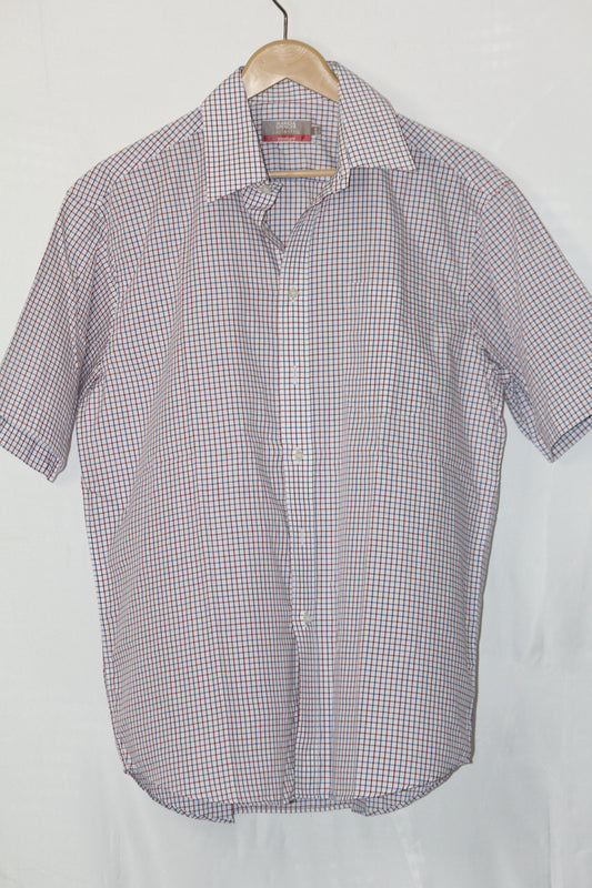 M&S White Stripe Half Sleeve Shirt – Large (Men)