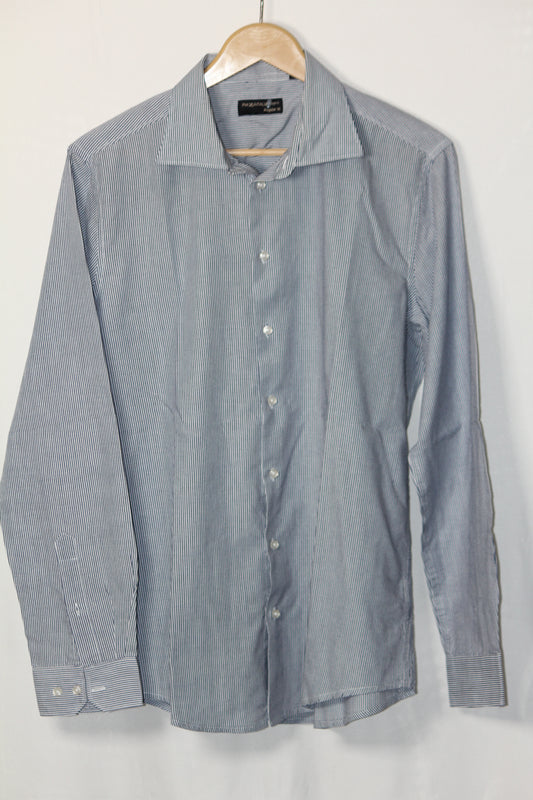 Piazaitalia Blue Stripe Polyester Shirt – Large (Men)