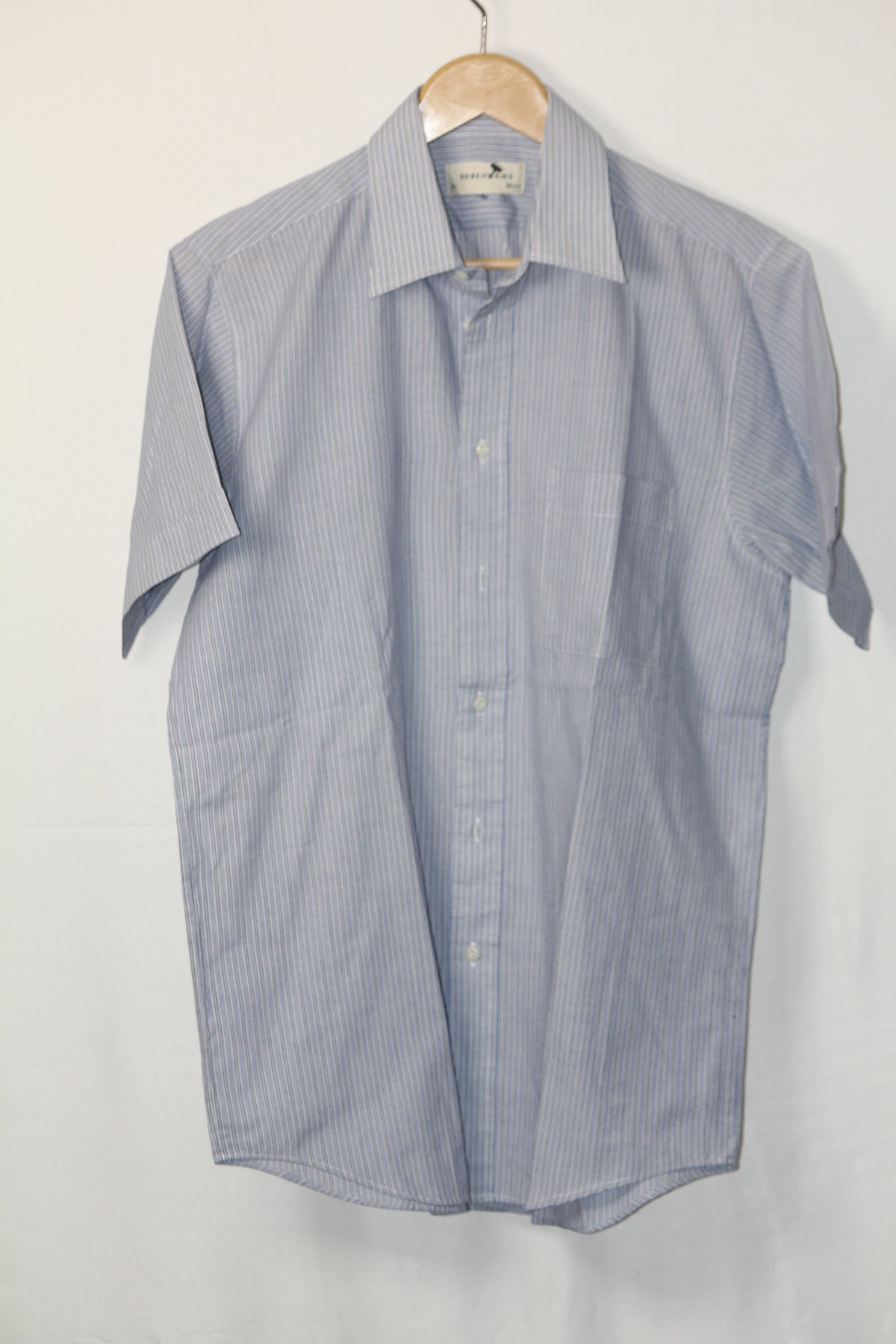 Debenhams Blue Stripe Half Sleeve Shirt – Medium (Men)