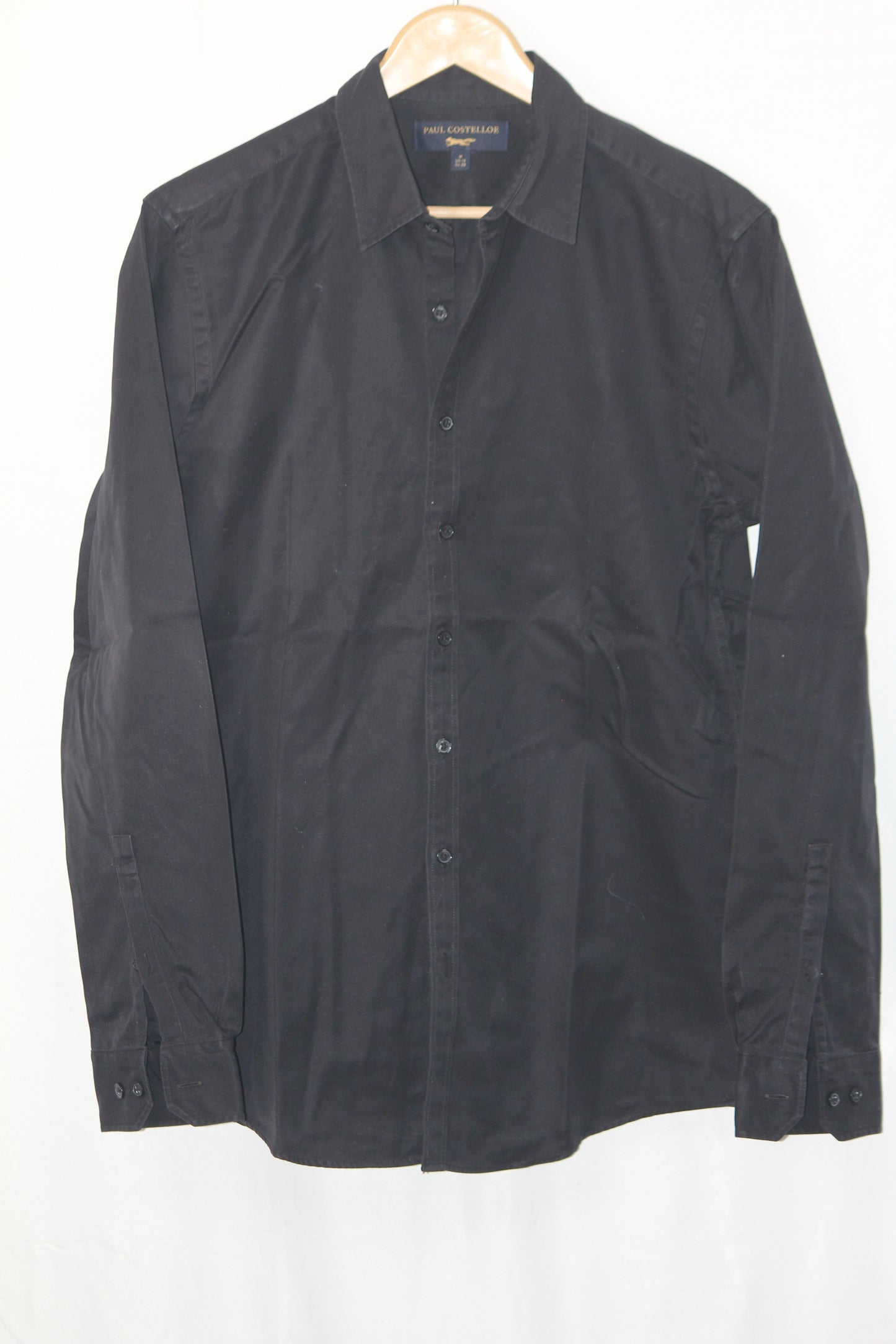 Paul Costelloe Black Cotton Shirt – Medium (Men)