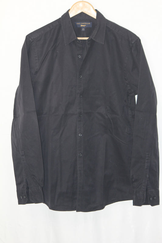 Paul Costelloe Black Cotton Shirt – Medium (Men)