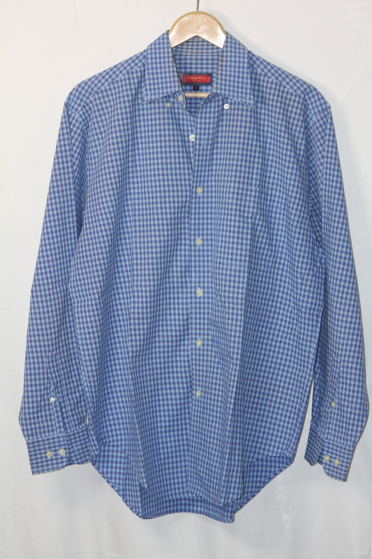 Austin Reed Blue Check Cotton Shirt – Medium (Men)