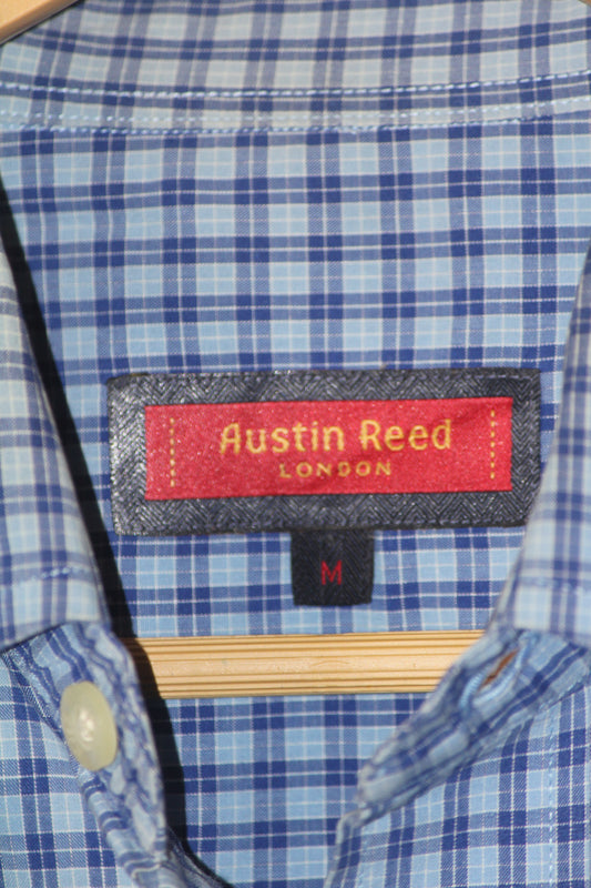 Austin Reed Blue Check Cotton Shirt – Medium (Men)