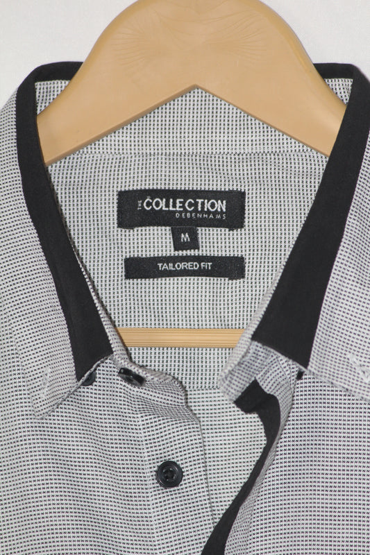 The Collection Grey Printed Button Down Shirt – Medium (Men)