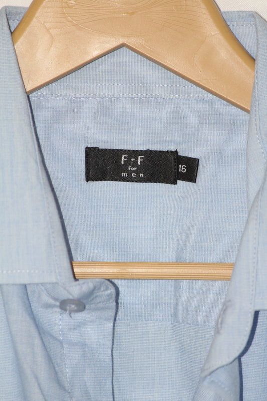 F+F Sky Blue Button Down Shirt – Medium (Men)