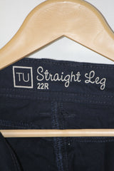 Tu Navy Blue Straight Pant - Large